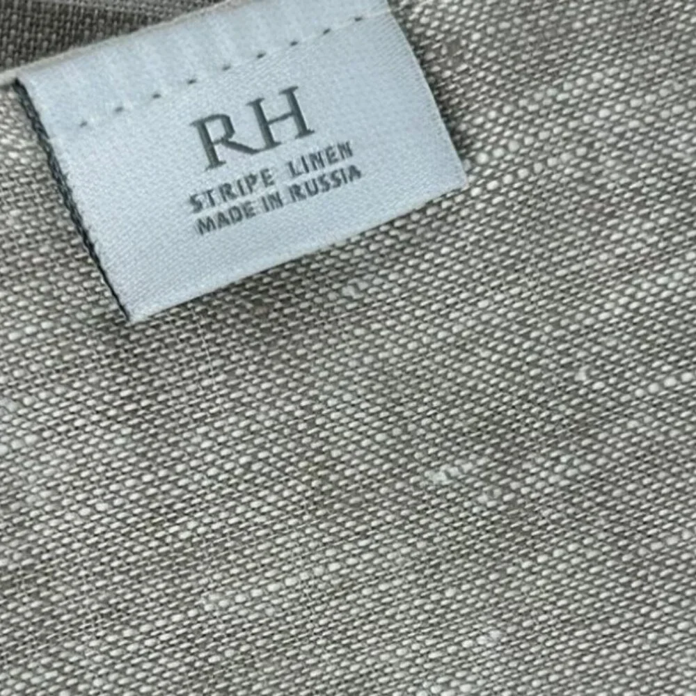 Restoration Hardware Set Of 8 Placemats Gray Striped Linen Russia RH